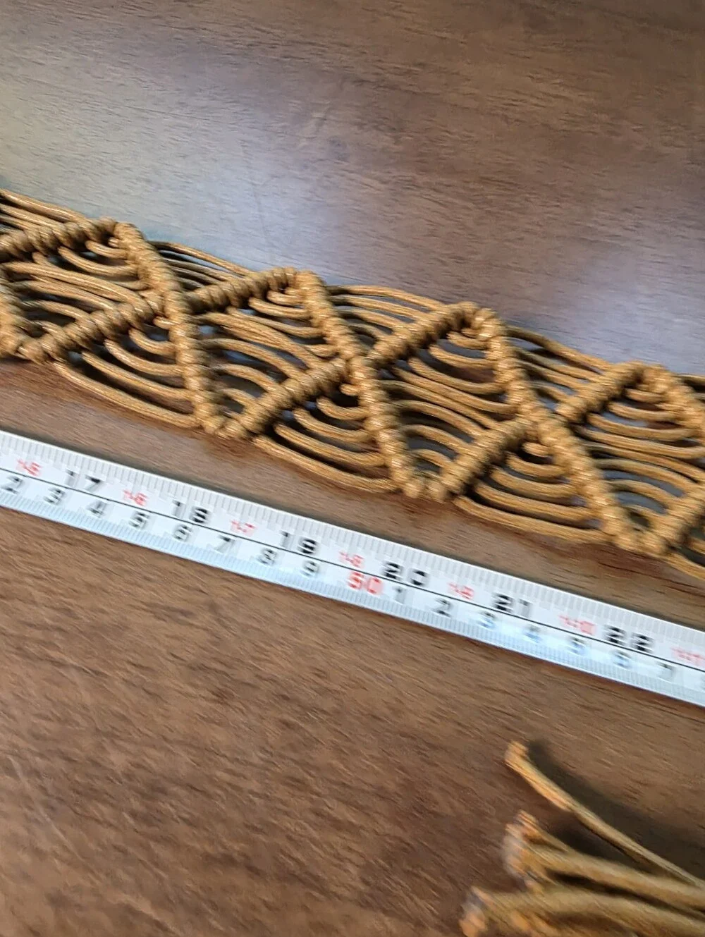 Boho Macramé Woven Tie Belt Tan Fringed Tassel Plus Size XXL